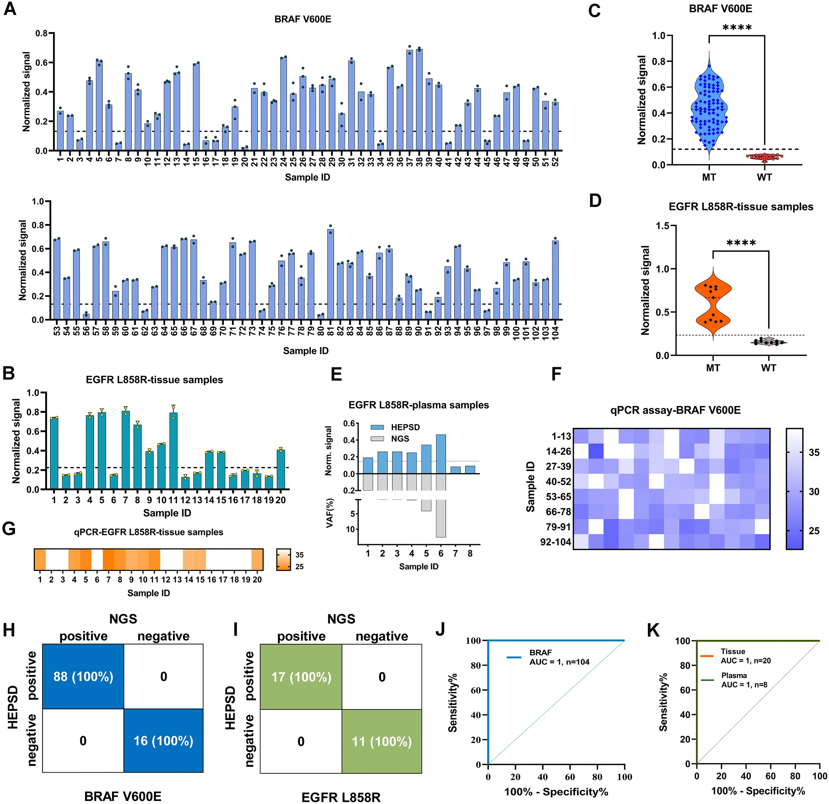Clinical analysis of BRAF V600E and EGFR L858R samples